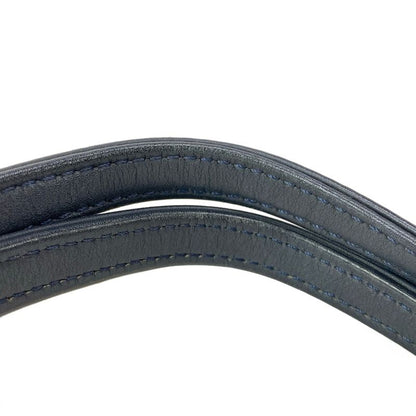 Chanel Tote Bag Deauville Line MM Navy And Orange Silver Hardware Leather