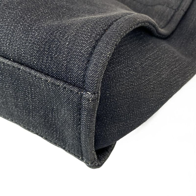 Chanel Tote Bag Deauville Line MM Navy And Orange Silver Hardware Leather