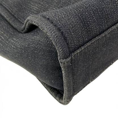 Chanel Tote Bag Deauville Line MM Navy And Orange Silver Hardware Leather