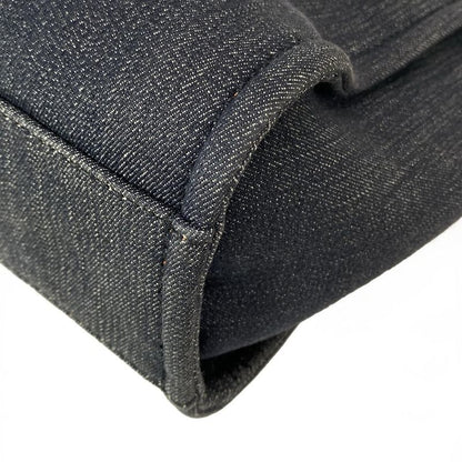 Chanel Tote Bag Deauville Line MM Navy And Orange Silver Hardware Leather