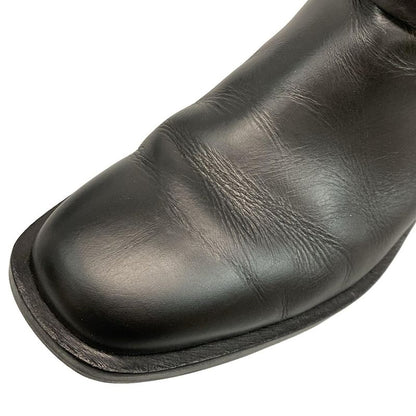 Chanel Short Boots 36 1 2 C Women - G27805 Black Engineer Boots Silver Hardware