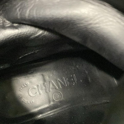 Chanel Short Boots 36 1 2 C Women - G27805 Black Engineer Boots Silver Hardware