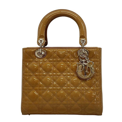 Dior Christian Dior Handbag Lady Dior Medium Bag Pink Beige Silver Hardware