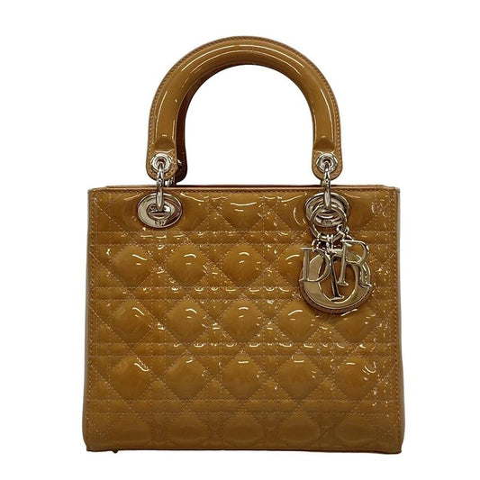 Dior Christian Dior Handbag Lady Dior Medium Bag Pink Beige Silver Hardware