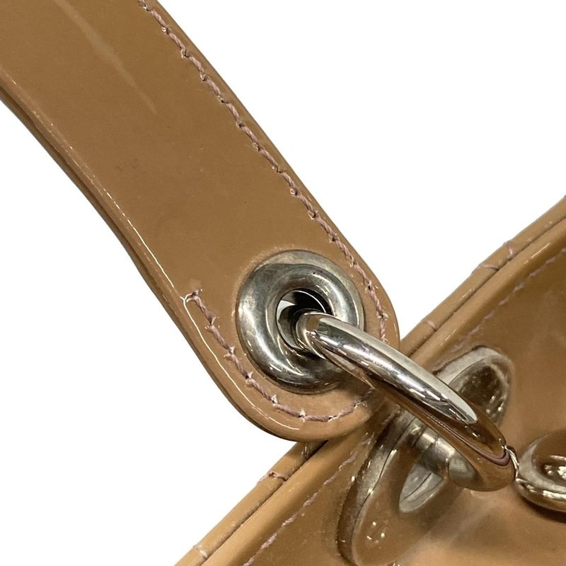 Dior Christian Dior Handbag Lady Dior Medium Bag Pink Beige Silver Hardware