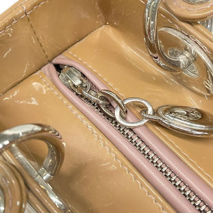Dior Christian Dior Handbag Lady Dior Medium Bag Pink Beige Silver Hardware