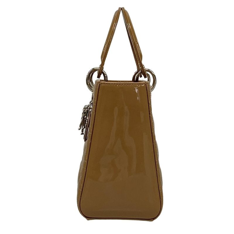 Dior Christian Dior Handbag Lady Dior Medium Bag Pink Beige Silver Hardware