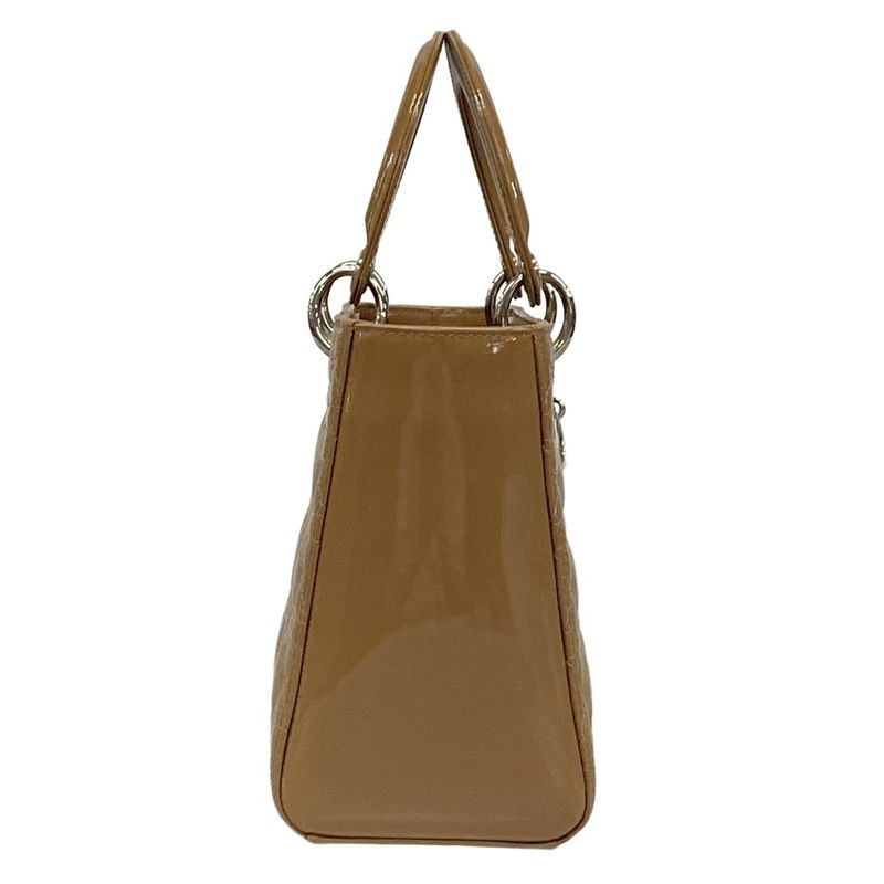 Dior Christian Dior Handbag Lady Dior Medium Bag Pink Beige Silver Hardware