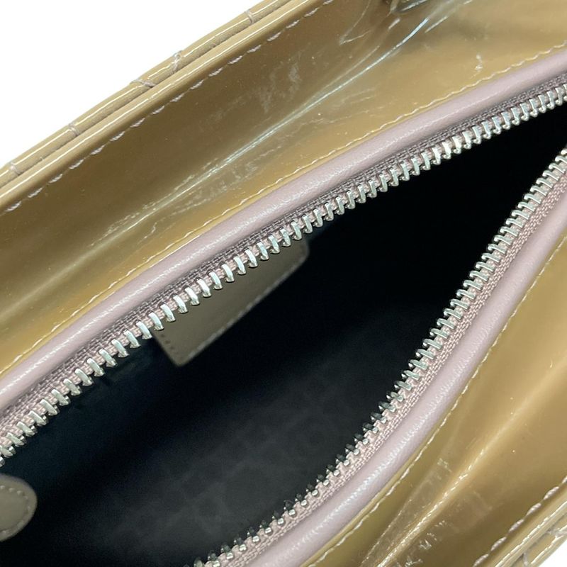 Dior Christian Dior Handbag Lady Dior Medium Bag Pink Beige Silver Hardware