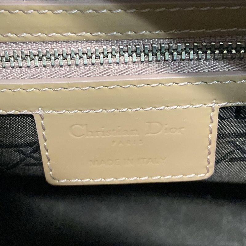 Dior Christian Dior Handbag Lady Dior Medium Bag Pink Beige Silver Hardware