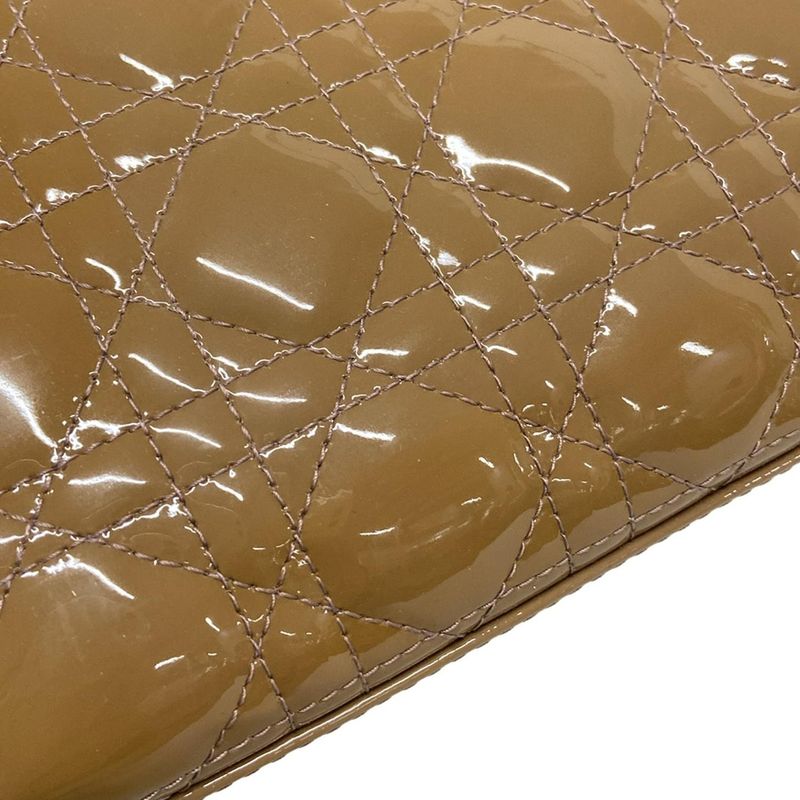 Dior Christian Dior Handbag Lady Dior Medium Bag Pink Beige Silver Hardware