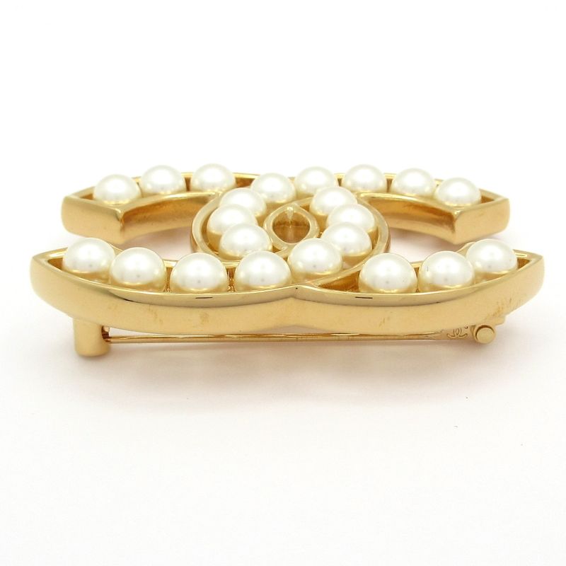 Chanel Brooch Coco Mark Gold And Ivory