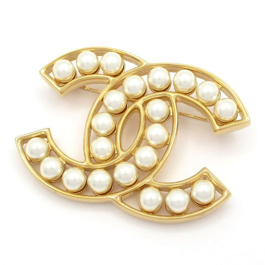 Chanel Brooch Coco Mark Gold And Ivory
