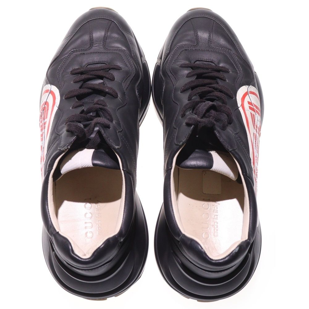 Gucci Rhyton Sneaker Black Print Gucci Rhyton Leather Low-Cut Sneakers Black