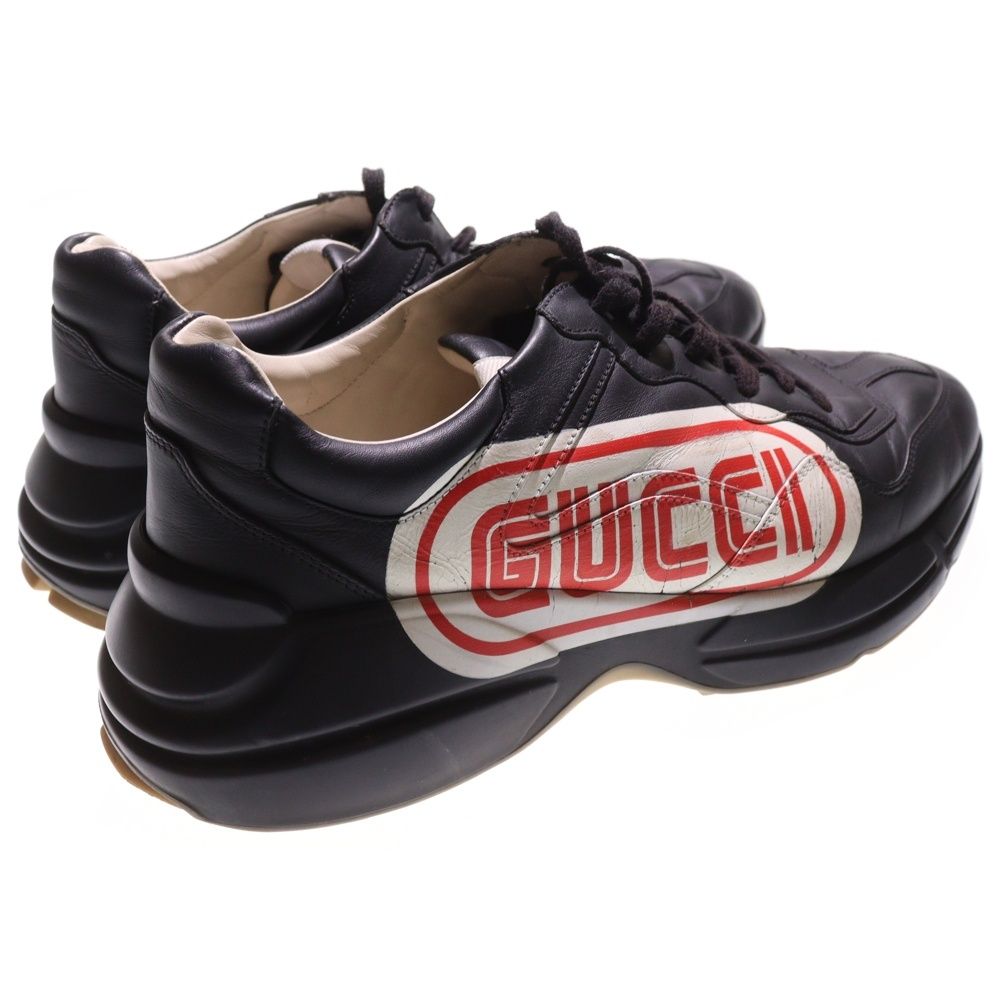 Gucci Rhyton Sneaker Black Print Gucci Rhyton Leather Low-Cut Sneakers Black