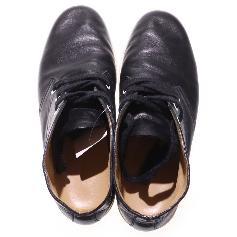 Hermes Exlibris Leather Lace-Up Low Cut Sneakers Black