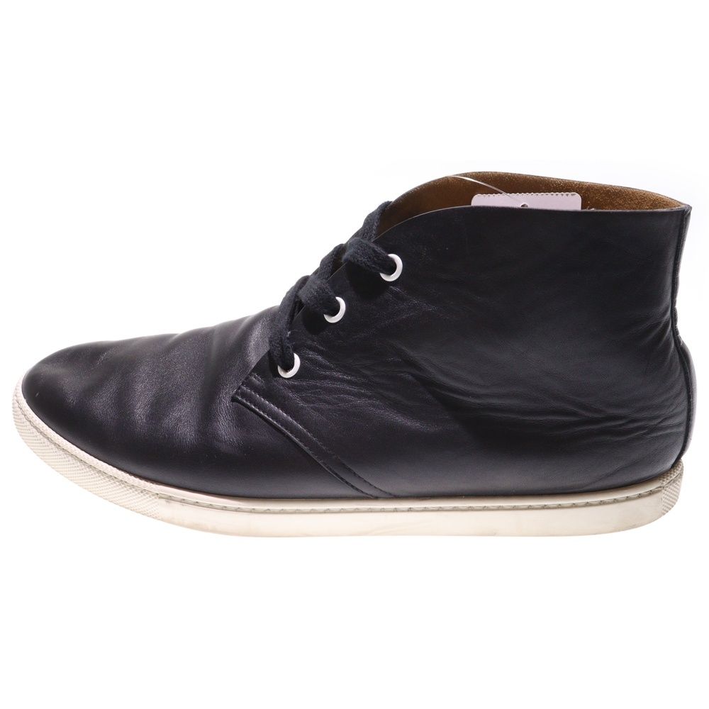 Hermes Exlibris Leather Lace-Up Low Cut Sneakers Black
