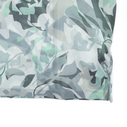 Hermes Puzzle Vegetal Allover Print Short Sleeve Polo Shirt White/gray