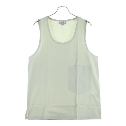 Hermes Cotton Sleeveless U-Neck Top Light Green