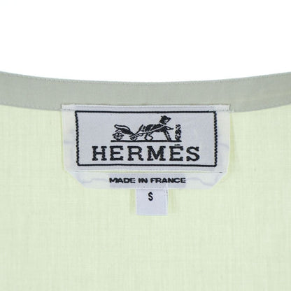 Hermes Cotton Sleeveless U-Neck Top Light Green