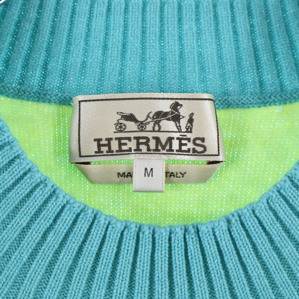 Hermes 23aw Sunset Jacquard Mock Neck Pullover Long Sleeve Knit Sweater Light