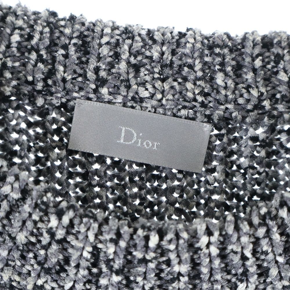 Dior Homme Ribbed Crew Neck Pullover Long Sleeve Knit Sweater Gray