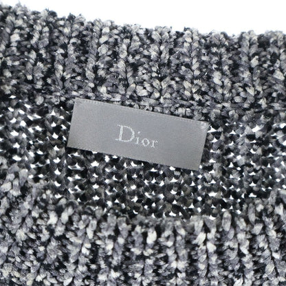 Dior Homme Ribbed Crew Neck Pullover Long Sleeve Knit Sweater Gray