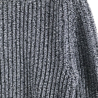 Dior Homme Ribbed Crew Neck Pullover Long Sleeve Knit Sweater Gray