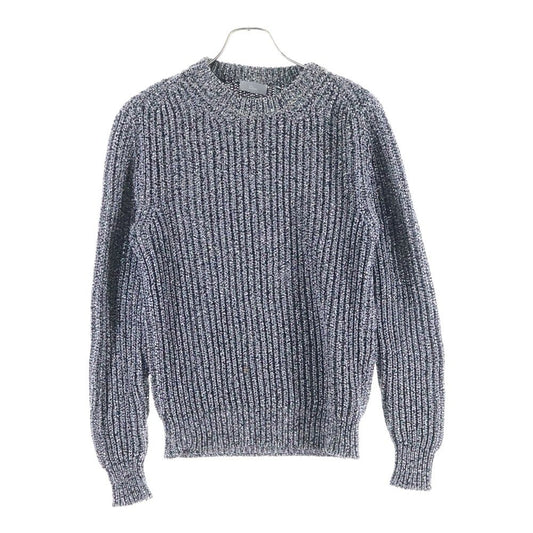 Dior Homme Ribbed Crew Neck Pullover Long Sleeve Knit Sweater Gray