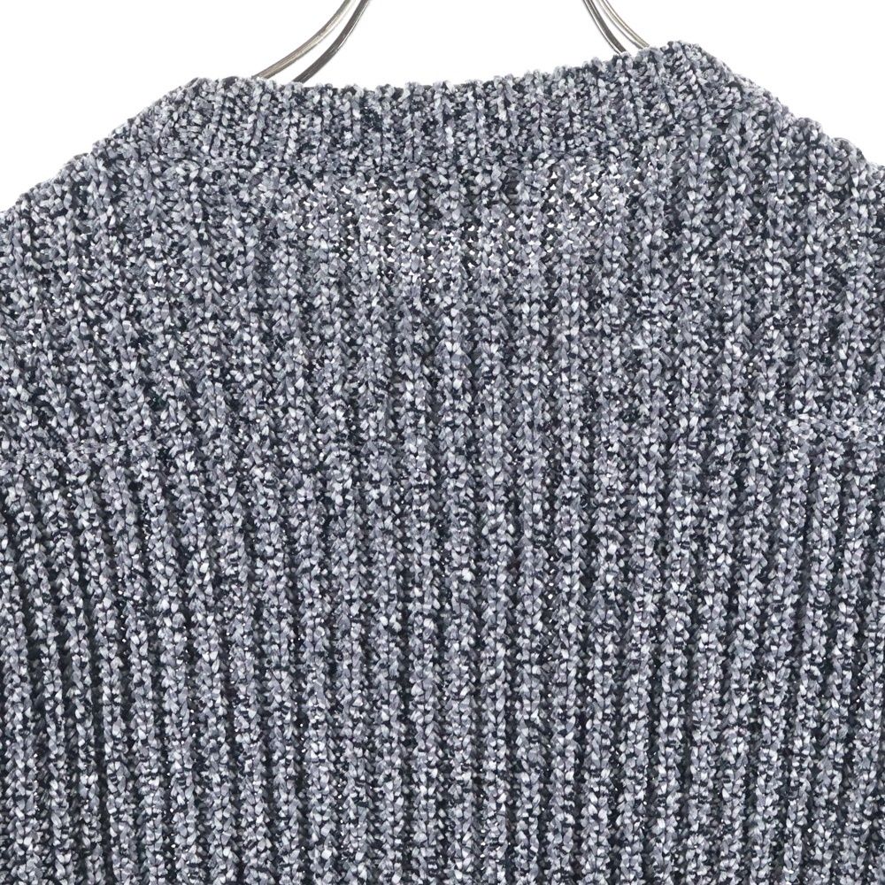 Dior Homme Ribbed Crew Neck Pullover Long Sleeve Knit Sweater Gray