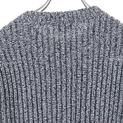 Dior Homme Ribbed Crew Neck Pullover Long Sleeve Knit Sweater Gray