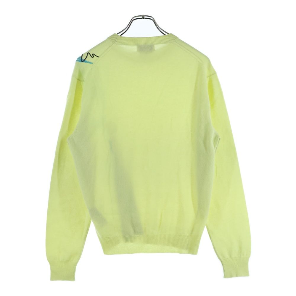 Hermes Leather Cord Embroidery Crew Neck Pullover Long Sleeve Knit Sweater