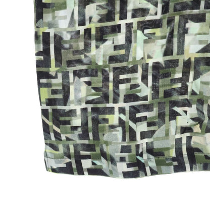 Fendi Zucca Pattern Crew Neck T-Shirt Green Fy1021 Ablk