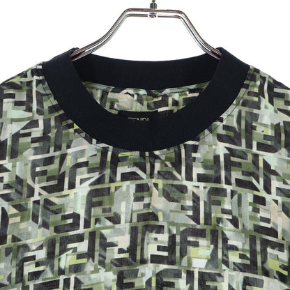 Fendi Zucca Pattern Crew Neck T-Shirt Green Fy1021 Ablk