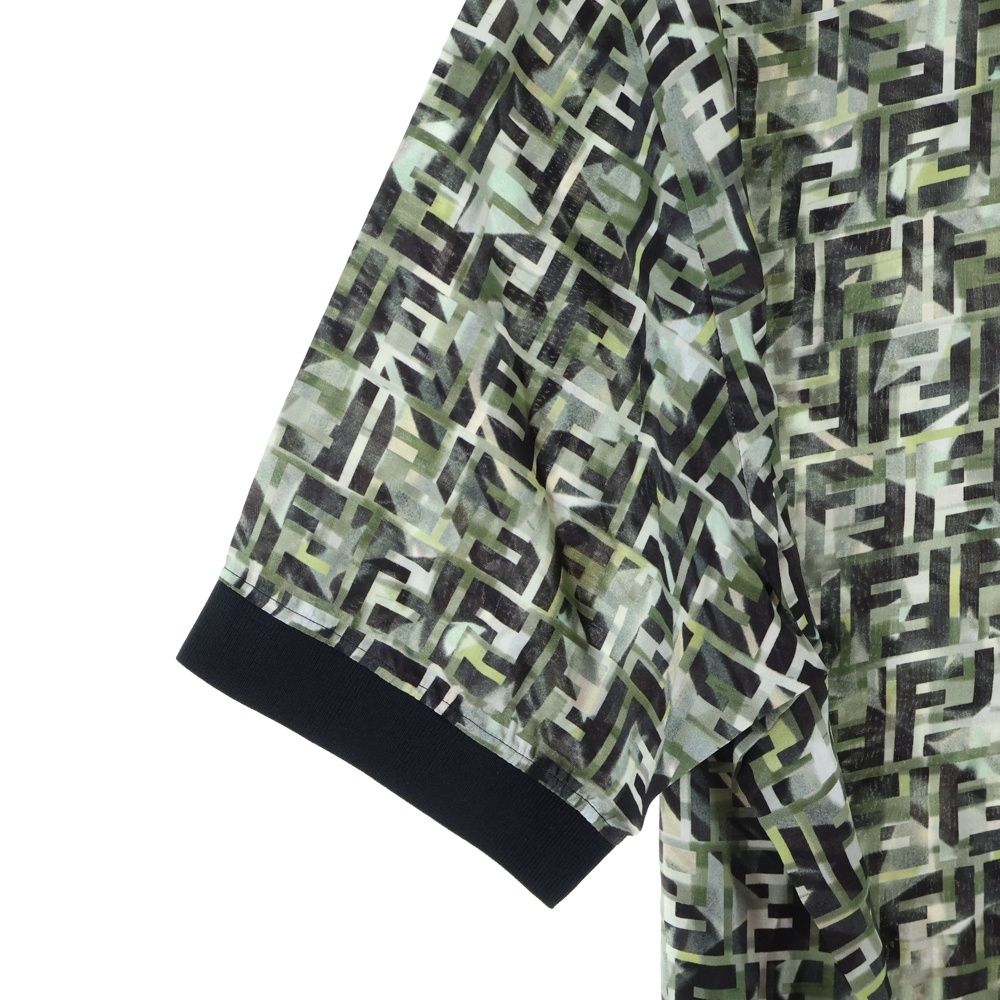 Fendi Zucca Pattern Crew Neck T-Shirt Green Fy1021 Ablk