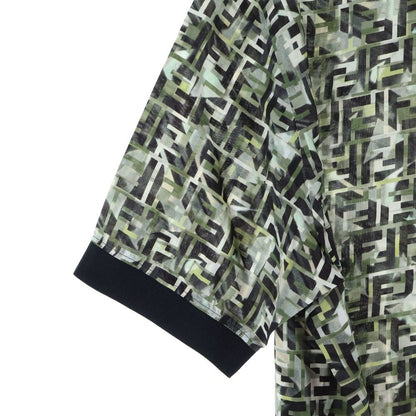 Fendi Zucca Pattern Crew Neck T-Shirt Green Fy1021 Ablk