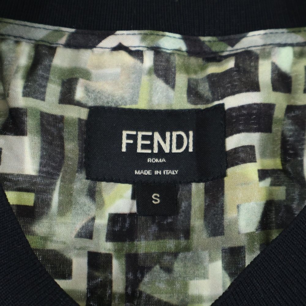 Fendi Zucca Pattern Crew Neck T-Shirt Green Fy1021 Ablk