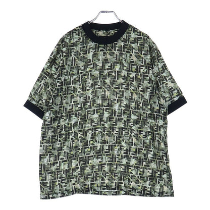 Fendi Zucca Pattern Crew Neck T-Shirt Green Fy1021 Ablk
