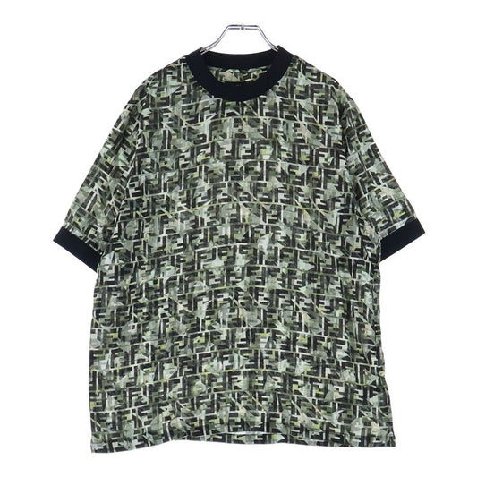 Fendi Zucca Pattern Crew Neck T-Shirt Green Fy1021 Ablk