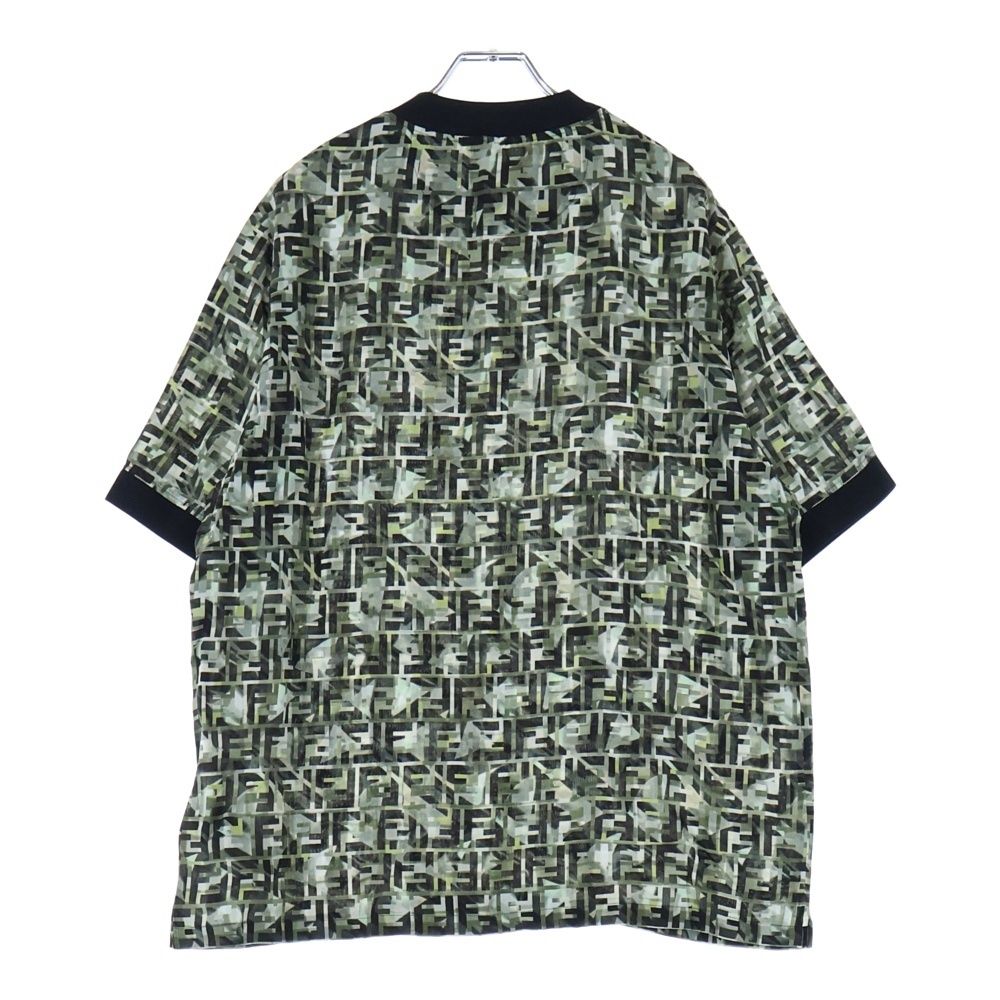Fendi Zucca Pattern Crew Neck T-Shirt Green Fy1021 Ablk