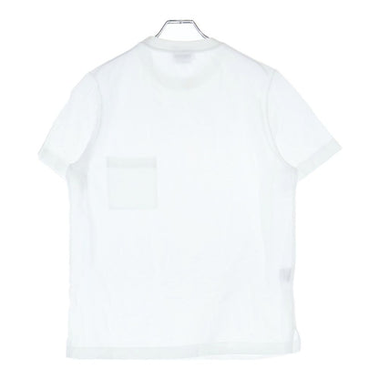 Hermes H Logo Embroidery Cotton Crew Neck Cut and Sew Short Sleeve Pocket