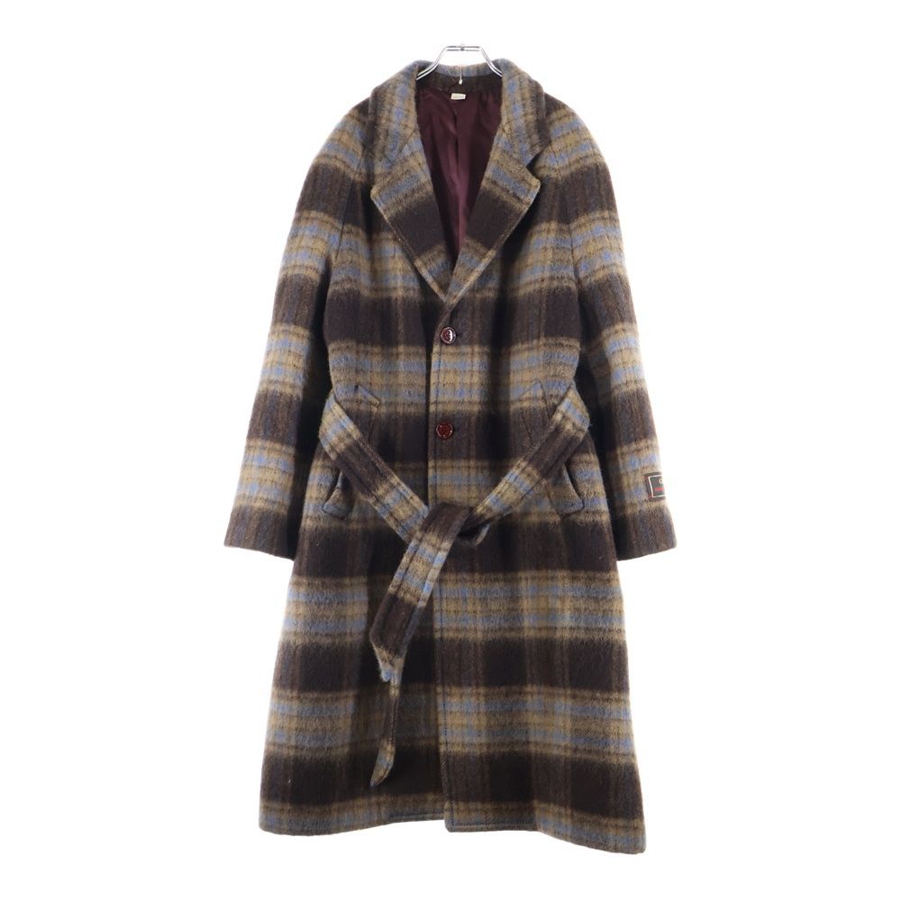Gucci Raglan Check Class Ical Wool Coat Brown 664710 Zag90