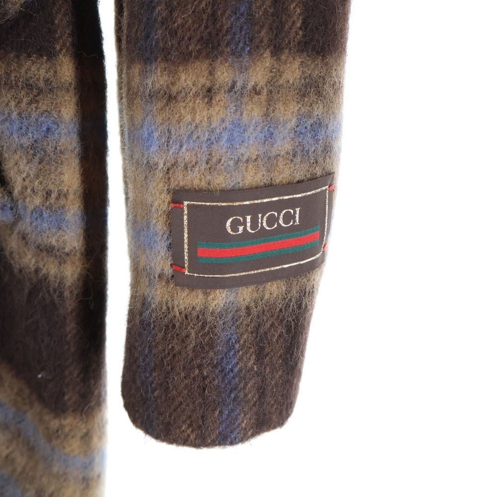 Gucci Raglan Check Class Ical Wool Coat Brown 664710 Zag90
