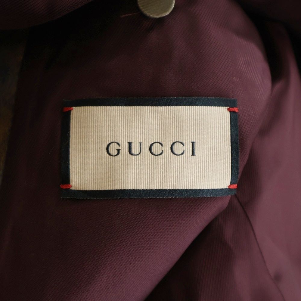 Gucci Raglan Check Class Ical Wool Coat Brown 664710 Zag90