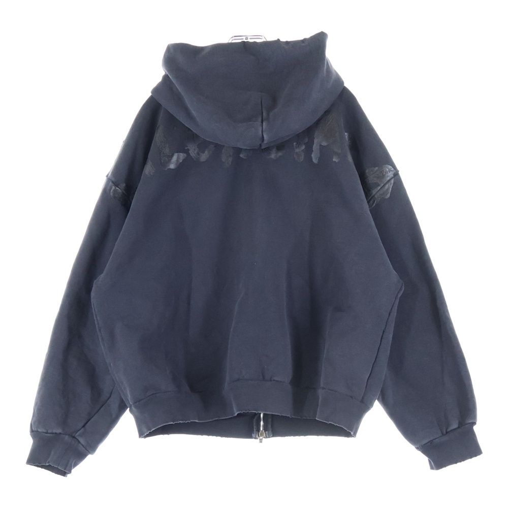 Balenciaga Painted Zip-Up Hoodie Distressed Back Paint Zip-Up Hoodie Sweatshirt