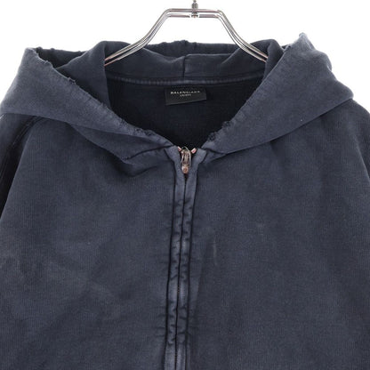 Balenciaga Painted Zip-Up Hoodie Distressed Back Paint Zip-Up Hoodie Sweatshirt