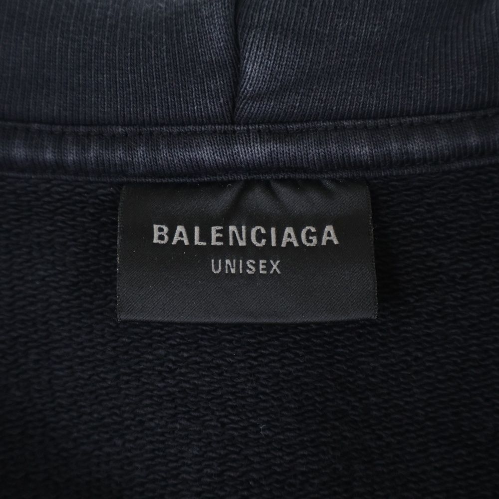 Balenciaga Painted Zip-Up Hoodie Distressed Back Paint Zip-Up Hoodie Sweatshirt