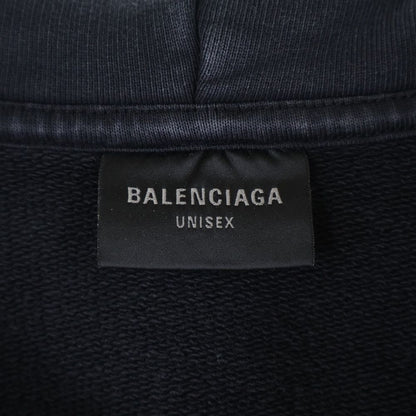 Balenciaga Painted Zip-Up Hoodie Distressed Back Paint Zip-Up Hoodie Sweatshirt