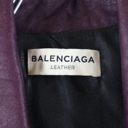 Balenciaga Double Riders Leather Jacket Women's Purple