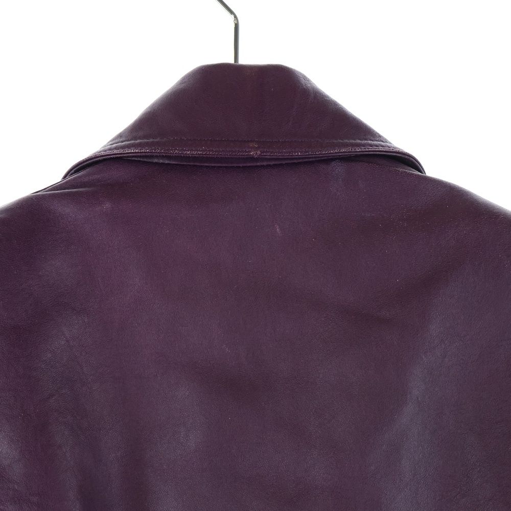 Balenciaga Double Riders Leather Jacket Women's Purple